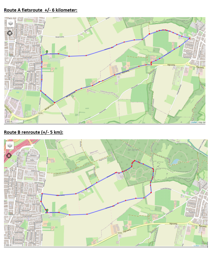 Routes VMBO Maastricht Bikerun
