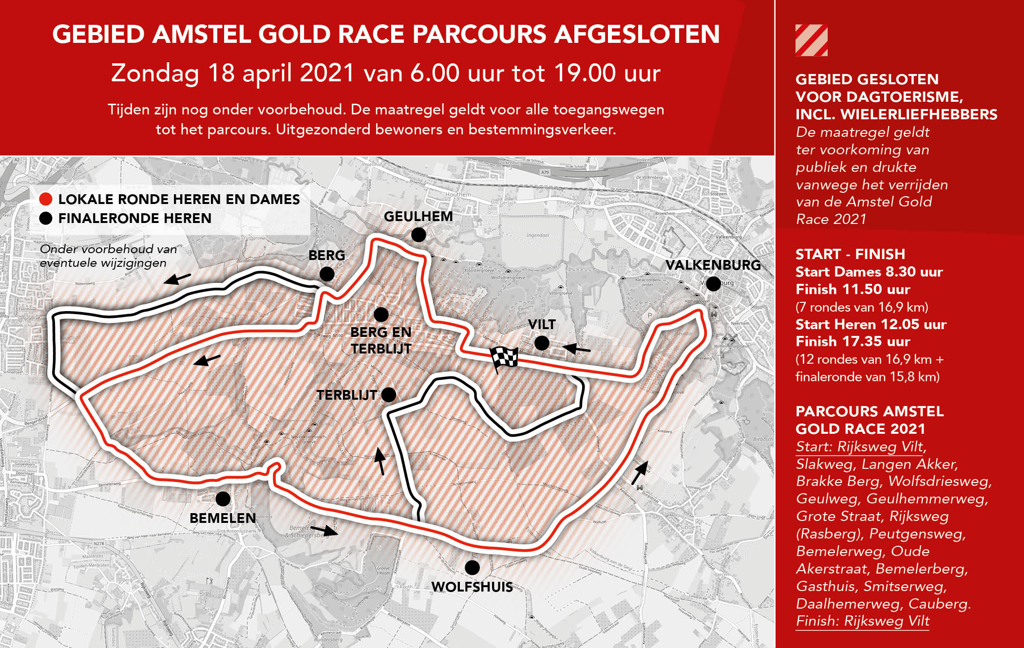 Parcourskaart Amstel Gold Race 2021